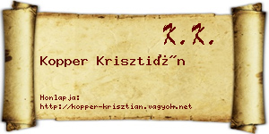 Kopper Krisztián névjegykártya