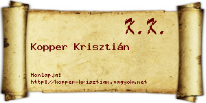 Kopper Krisztián névjegykártya